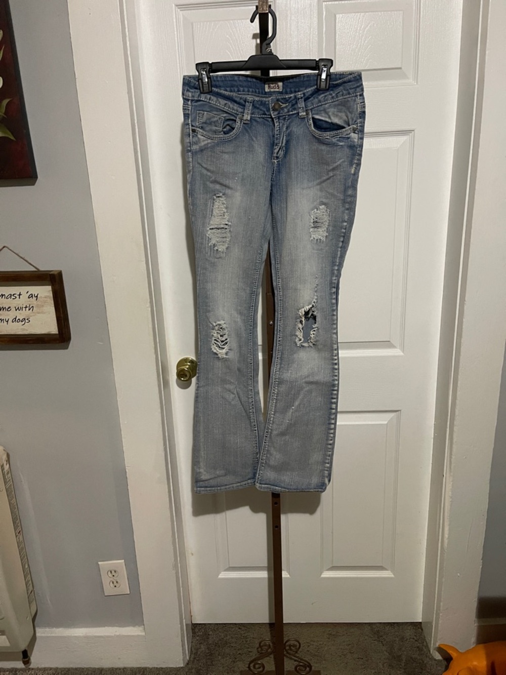 Mudd Light Blue Distressed Flare Jeans
